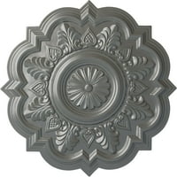 Ekena Millwork 1 4 od 1 2 P Deria plafonski medaljon, ručno oslikano srebro