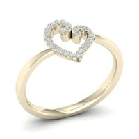 1 10ct TDW Diamond 10k modni prsten otvorenog srca od žutog zlata