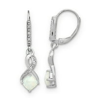 Primal Silver Sterling Silver stvorio Opal i dijamant naušnice