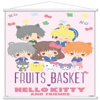 Voće korpa Hello Kitty i prijatelji - grupni zidni Poster sa magnetnim okvirom, 22.375 34