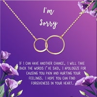 Anavia Žao mi je, ogrlica sa poklon karticom izvinjenja, pokloni izvinjenja za nju, izvini citat pokloni