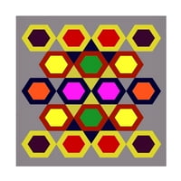 Richard Homawoo 'Rainbow Hexagon 2' Platno Art