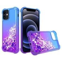 Apple Iphone Mini Shiny Flowing Glitter Liquid Branik slučaj u plavoj boji za upotrebu sa Apple Iphone Mini