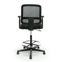 Essentials kolekcija mrežasta leđa stolica sa podesivim rukama, u crnoj boji
