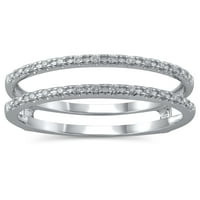 Carat T. W. Brilliance Fine Jewelry dijamantski pojačivač prsten od 10kt bijelog zlata, Veličina 8