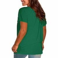 Yuwull Ženska klasična-fit majica kratkih rukava majica s tamnim majicama u boji Ljeto plus veličina labava