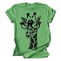 Žene okrugle vrat Giraffe Print Casual košulje
