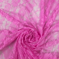Rim tekstil najlon Spande čipkasta tkanina sa dizajnom ruže - neonsko žuta