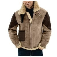Muškarci Jesen i zimska casual boja odgovara plišani zip kaput dugi rukav kaput s dugim rukavima gornja bluza