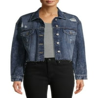 No Boundaries ' Cropped Denim Jacket