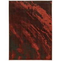 Eloisa savremeni apstraktni tepih, crveni ugljen, 8 '11'
