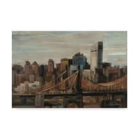 Zaštitni znak likovne umjetnosti' Queensboro Bridge prigušeno ' platno Art Silvia Vassileva