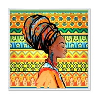 Designart 'portret afroamerikanke s turbanom III' moderni uramljeni platneni zidni otisak