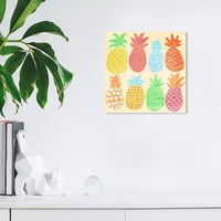 Wynwood Studio Canvas osam ananasa voće za hranu i kuhinju Wall Art Canvas Print žuto neonsko zeleno 12x12