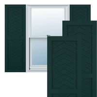 Ekena Millwork 15 W 62 H True Fit PVC dva panela Chevron Moderni stil fiksne kapke, termalno zeleno