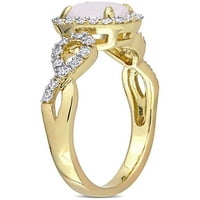 Carat T. G. W. Opal i Carat T. W. Diamond 10kt oreol prsten od žutog zlata