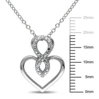 Dijamantski Akcent Sterling Silver Infinity Heart Privjesak, 18