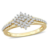 Karat TW Diamond 14kt prsten za klaster sa podijeljenim drškama od žutog zlata