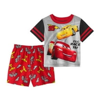 Pixar automobili za dječake kratkih rukava gornji dio i šorc pidžame, set