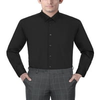 Muška Slim Fit dress Shirt čvrsta raširena kragna muška košulja Dugi rukav Dress Shirt za muškarce