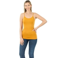 Ženska osnovna bešavna tanka majica Longline potkošulja za špagete od Kamizola s podesivim naramenicama