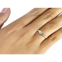 0. Karatni tanzanit dragi kamen i akcent bijeli dijamantski prsten