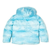 Klimatski Koncepti Za Djevojčice Tie Dye Puffer Coat Jacket, Veličine 4-16