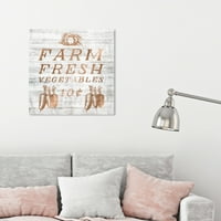 Wynwood Studio Food and Cuisine Wall Art Canvas Prints 'Farm Fresh Vegetables Square Copper' Vegetables -