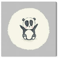 Wynwood Studio životinje zid Art platno grafike' Panda medvjed ' Zoo i divlje životinje - Crna, Bijela