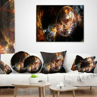 Designart Bubble Smoke Golden-apstraktni jastuk za bacanje - 12x20