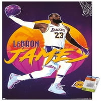 Los Angeles Lakers-LeBron James Wall Poster sa palicama, 22.375 34