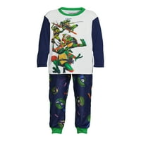 Tinejdžerske mutantne Ninja kornjače dječaci dugi rukavi grafički gornji dio i hlače od flisa set pidžama,