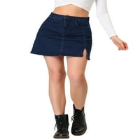 Jedinstvene ponude ženski traper sa visokim strukom donji prednji uski Mini Jean suknje