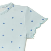Wonder Nation Baby I Toddler Girls Hacci pleteni set pidžama, 4 komada, veličine 12M-5T