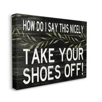 Stupell Industries skinite cipele sa fraze smiješni znak dobrodošlice umjetnički dizajn platnenog zida Cindy