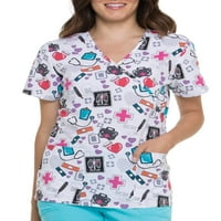 Ženska modna kolekcija sretan i zdrav Mock Wrap štampani Top za piling