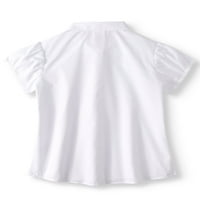 Wonder Nation Djevojke 4-Školska Uniforma Kratki Rukav Poplin Bluza Na Dugme