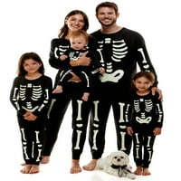 Derek Heart Glow-In-The-Dark Skelet Koji Odgovara Porodičnom Setu Pidžame Za Noć Vještica