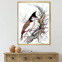 PROIZVODNJAČA Drevna prekrasna ptica na grani Tradicionalni uokvireni platno zidno umjetničko otisak