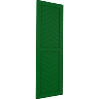 Ekena Millwork 18 W 39 H True Fit PVC dva panela Chevron modernog stila Fiksni nosač roletne, Viridian Green