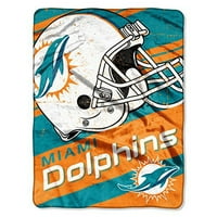 Northwest NFL Miami Dolphins Unisex-pokrivač za bacanje mikro Raschela za odrasle, 46 60