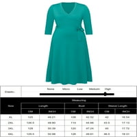 Chama Plus Size rukavi Wrap Dress Maxi haljine za žene, 1x-4X