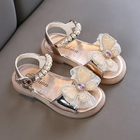 Pedort Little Girl Sandale cipele Otvorene prste princeze ravne sandale s ruffle ljetnim sandalama zlato,