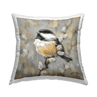 Stupell Industries ptica smještena Pussy Willow štampani jastuk za bacanje dizajn Andrea Lavery