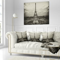 Designart Vintage pogled na Pariz Francuska-cityscape jastuk za bacanje fotografija - 18x18