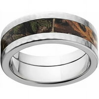 Xtra muški Camo prsten od nerđajućeg čelika sa Čekićenim ivicama i Deluxe Comfort Fit