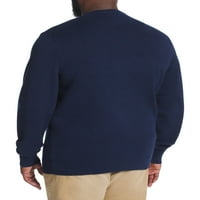 Chaps muški veliki i visoki klasični pamučni čvrsti džemper od Crewneck