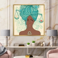 Designart 'portret afroamerikanke s plavom kosom I' moderni uramljeni platneni zidni umjetnički Print