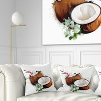 Designart kokosi sa slamnatim akvarelom - jastuk za bacanje cvijeća - 18x18