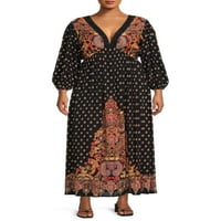 Romantična Ciganska ženska Maxi haljina sa krošnjama Plus Size sa dugim rukavima